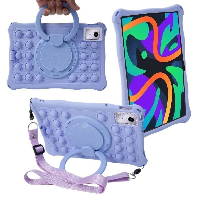 360 Rotating Stand Tablet Case Suitable for Lenovo Xiaoxin Pad 2024 M11 11 inch TB-330FU TB-331FC Soft Silicone Shell(Purple,Tab M11 2024)
