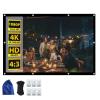 60-300 inch Projection Screen, 2 Sided Washable Outdoor Projector Movie Screen, 4:3 HD 4K Foldable Wrinkle-Free White Soft Screen for Camping Party, Home Theater, Office(60in) view 1