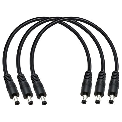 GGIPOWY 3-Pcs 1ft DC 5.5mm x 2.5mm Male to Male Power Extension Cable, 14AWG 12V 24V DC Power Cord for CCTV Camera,Solar Monitor, Solar Panels