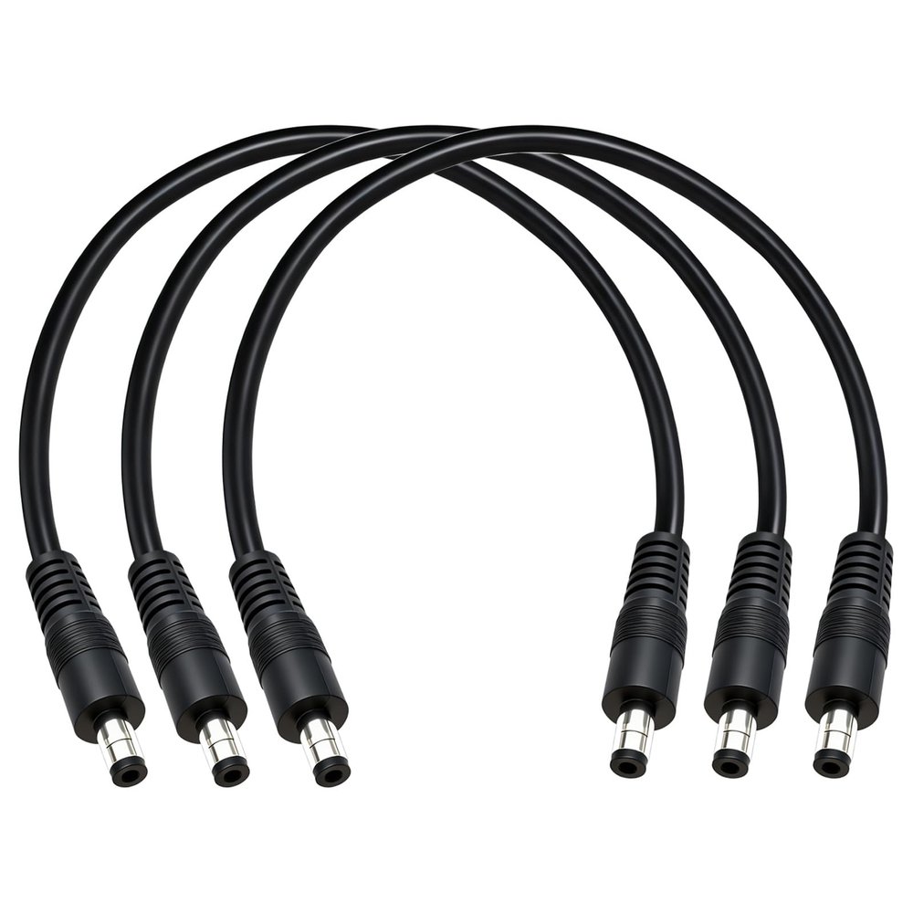 GGIPOWY 3-Pcs 1ft DC 5.5mm x 2.5mm Male to Male Power Extension Cable, 14AWG 12V 24V DC Power Cord for CCTV Camera,Solar Monitor, Solar Panels