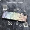FunHub White Transparent Keycaps,Clear Plastic Key Caps Cherry Profile RGB Backlit Shine Through Costum 115 Keys Set for 60 65 75 100 Percent Full Size for MX Switches Mechanical Gaming Keyboard view 3