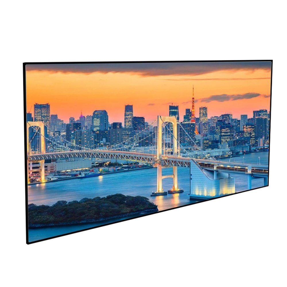 60-92 inch Projector Screen Fixed Frame, 16:9 Format 4K HD Grey Wall Mount Projector Movie Screen with Aluminum Frame for Indoor Home Movie Theater Cinema(60in)