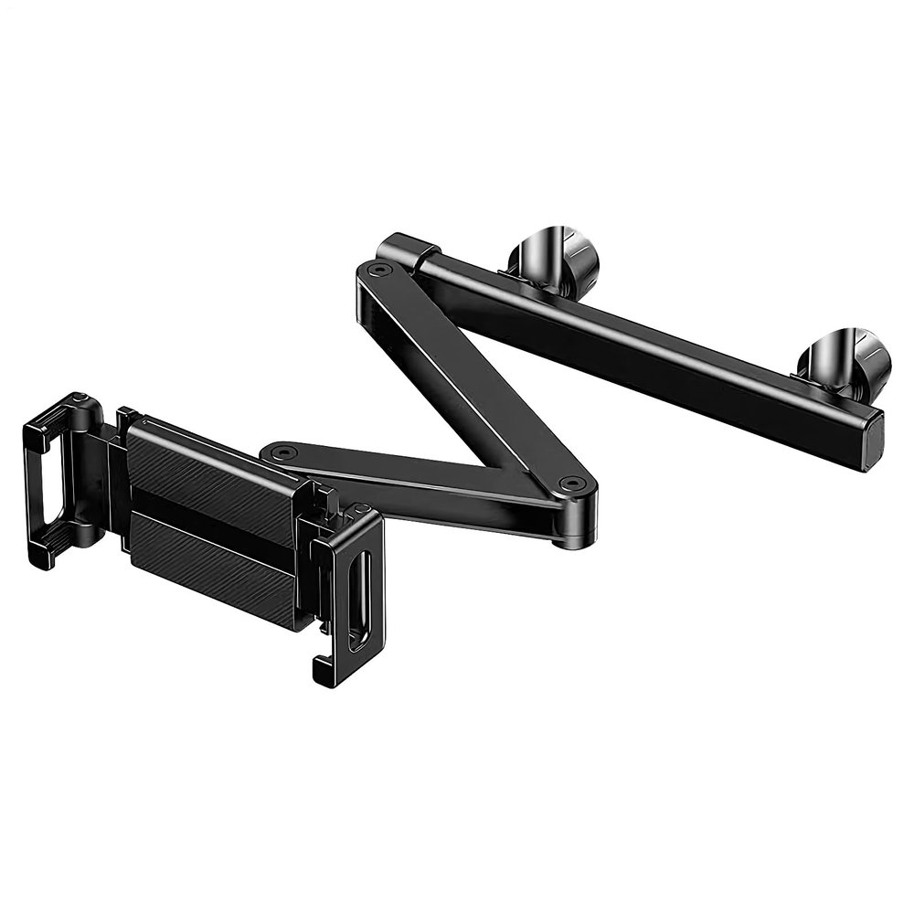 Auto Phone Dock - Adjustable Rotation Frame, Headrest Grip Arm | Steel Organizer with Seat Support for Kids Media Watching or Long Road Setup in SUV or Truck Cabin