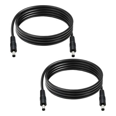 GGIPOWY 2-Pcs 6.6ft DC 5.5mm x 2.5mm Male to Male Power Extension Cable, 14AWG 12V 24V DC Power Cord for CCTV Camera,Solar Monitor, Solar Panels