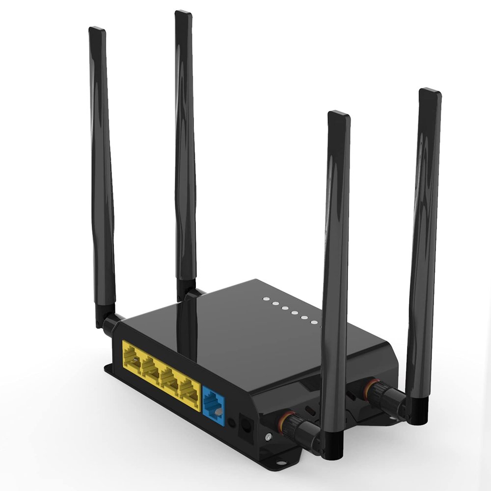 Wiflyer 4G LTE Router with 4 LAN Ports OpenWRT Support PCI-E Slot for 4G/LTE USB 2.0 & Micro SD - 300Mbps WiFi Wide Temp (-30C~70C Tested)