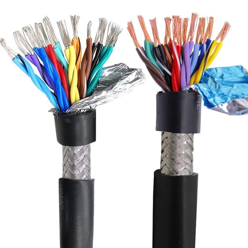 1m 22/24/26AWG 2-16cores Twisted-Pair Shielded Cable PVC Pure Copper core Communication Signal Soft Control Cable(6cores 26 AWG 0.15MM)