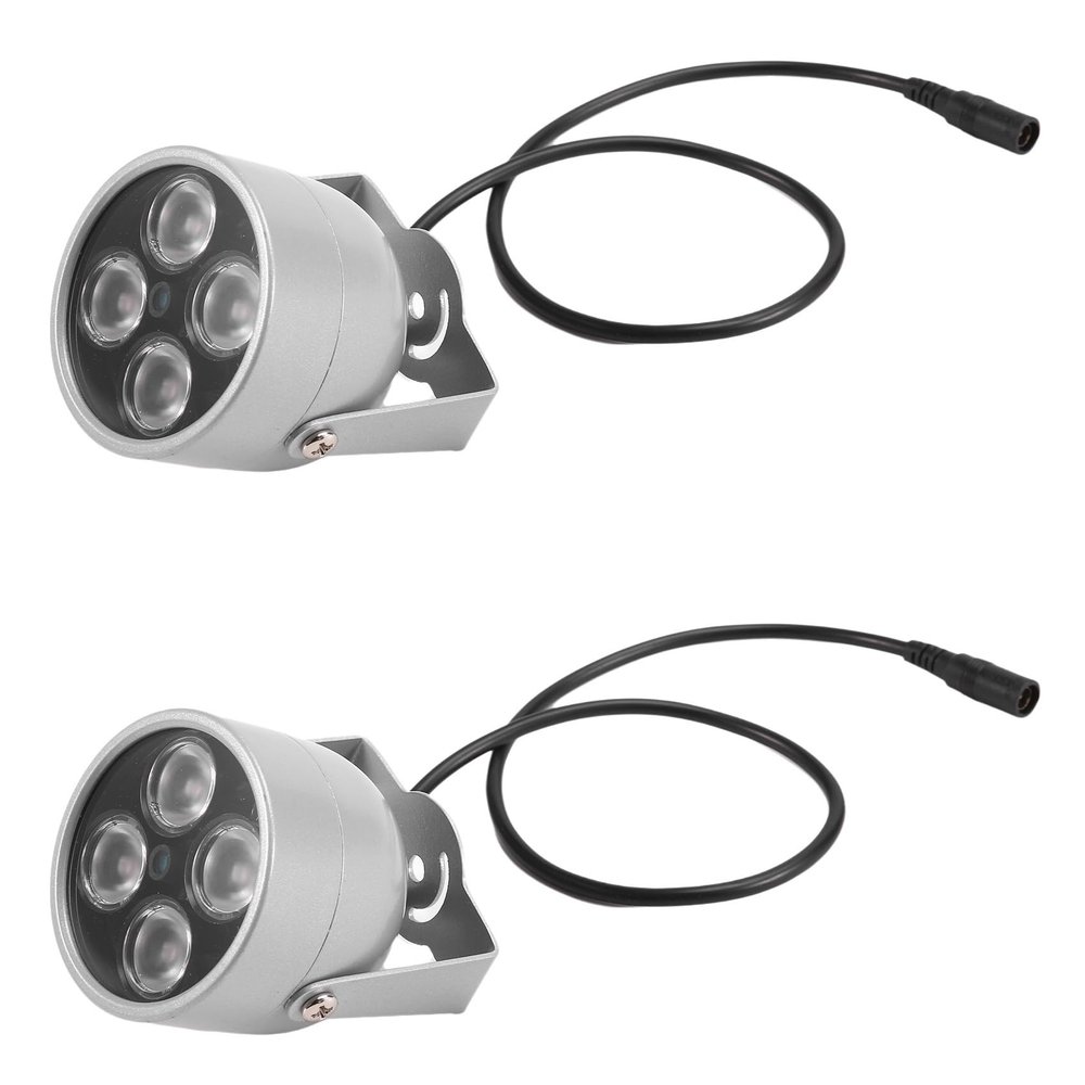 Cwmiibili 2X 4 Array LEDs Infrared Waterproof Night Vision IR Illuminator Light Fill Light DC 12V for Security Camera