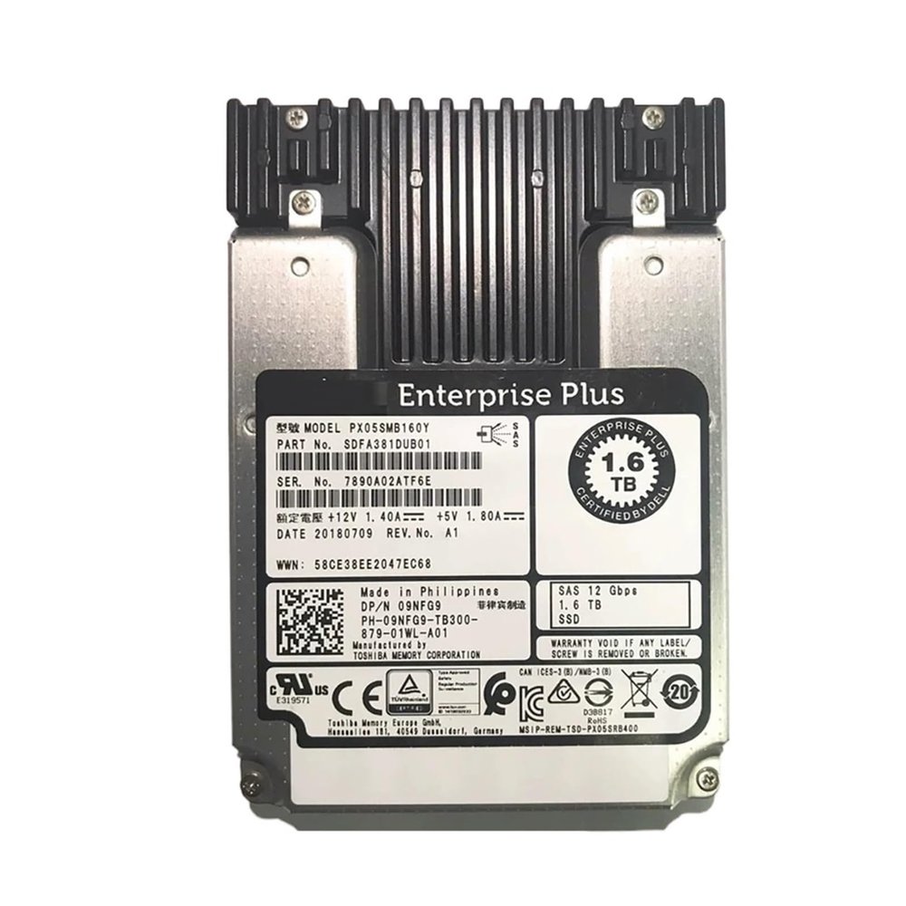 MNEXQML 1Pcs for SSD 1.6TB SAS PX05SMB160Y 09NFG9 Solid State Drive