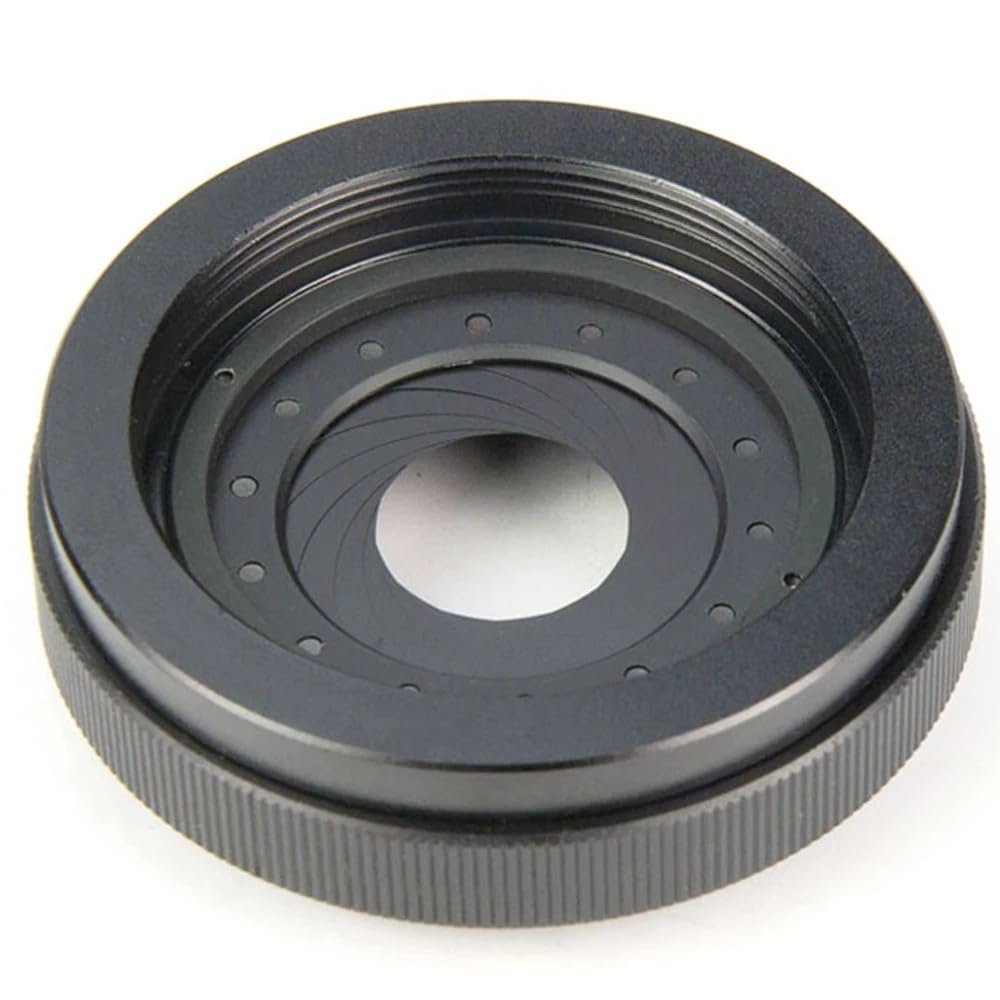 1pc Adjustable Aperture 1.5-26mm Iris Diaphragm M30 to M37 Camera Lens Module with UV Filter 37mm DIY Retrofit Adapter Ring(Iris)