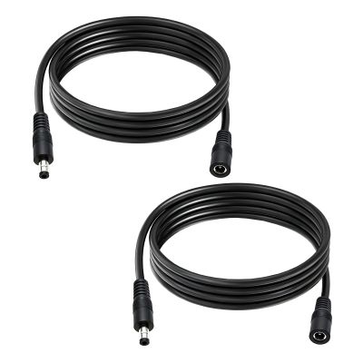 14AWG DC 5.5mm x 2.5mm Male to Female Power Extension Cable, 12V/24V High Current DC Power Cord 2-Pack for CCTV Camera, Solar Panel, RV,6.6FT