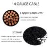 14AWG DC 5.5mm x 2.5mm Male to Female Power Extension Cable, 12V/24V High Current DC Power Cord 2-Pack for CCTV Camera, Solar Panel, RV,6.6FT view 2