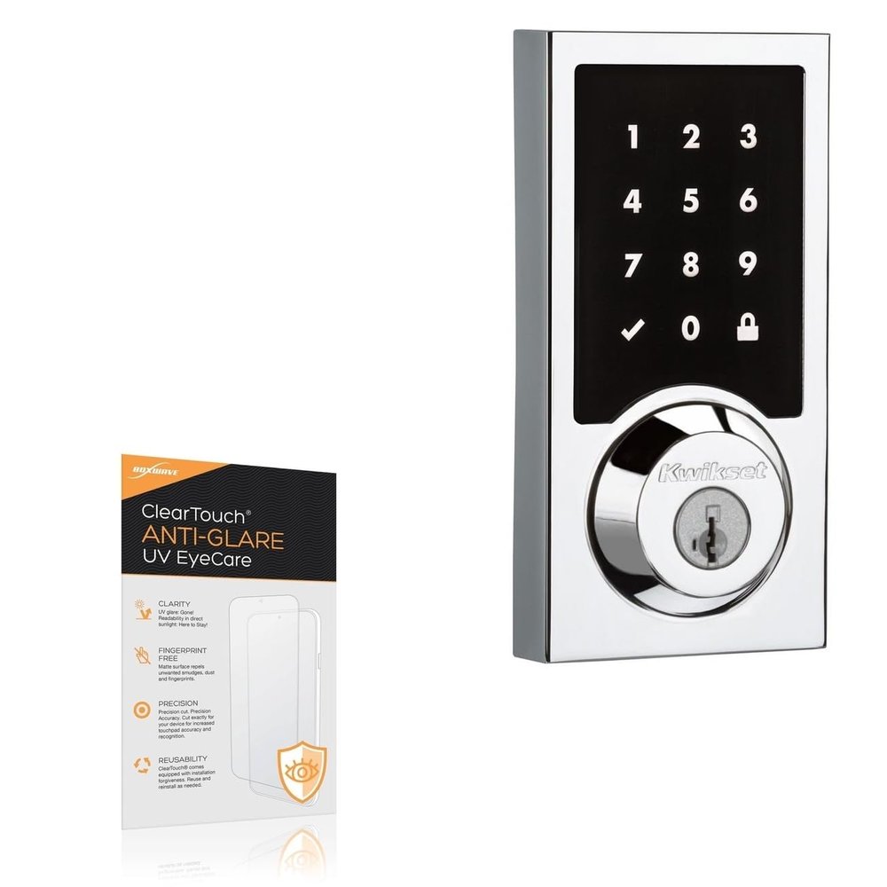 BoxWave Screen Protector Compatible with Kwikset Smartcode Contemporary Touchscreen Deadbolt - ClearTouch Anti-Glare Anti-UV EyeCare (2-Pack), Filters Out Harmful Blue Light Reduce Fatigue