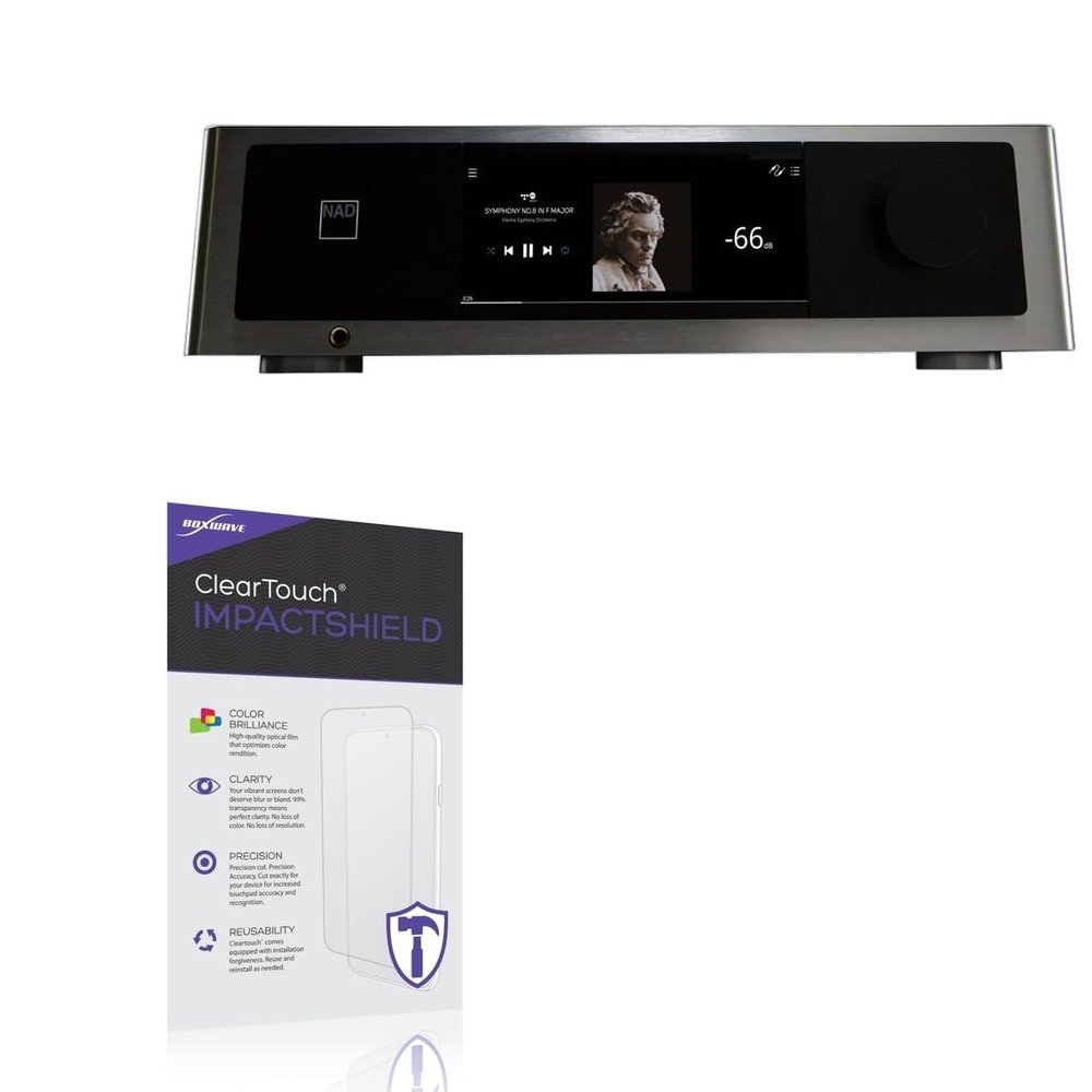 BoxWave Screen Protector Compatible with NAD M66 BluOS Streaming DAC-Preamplifier - ClearTouch ImpactShield (2-Pack), Impenetrable Screen Protector Flexible Film