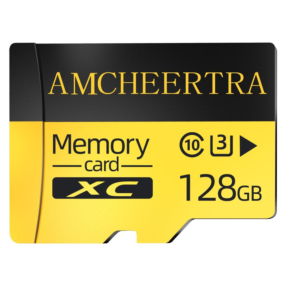 AMCHEERTRA 128GB MicroSDXC Memory Card, 4K, 5K UHD Videos Storing, R/W Up to 180/140MB/s, UHS-I, C10, U3, A2, High-Speed MicroSD Card, TF Card for Drones, Action Cameras, Dashcams, Gaming Consoles