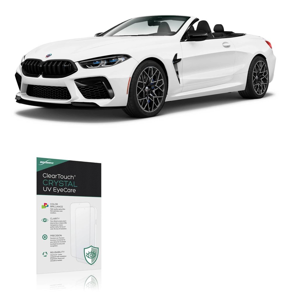 BoxWave Screen Protector Compatible With BMW 2025 M8 Competition Convertible Infotainment Display (12.3 in) - ClearTouch Crystal Anti-UV EyeCare (2-Pack), Filters out Harmful Blue Light Reduce Fatigue