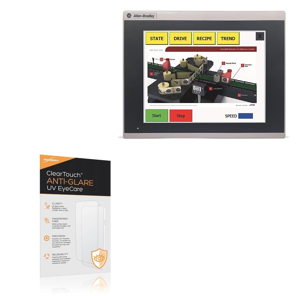 BoxWave Screen Protector Compatible With Allen Bradley PanelView 800 10.4" - ClearTouch Anti-Glare Anti-UV EyeCare (2-Pack), Filters out Harmful Blue Light Reduce Fatigue