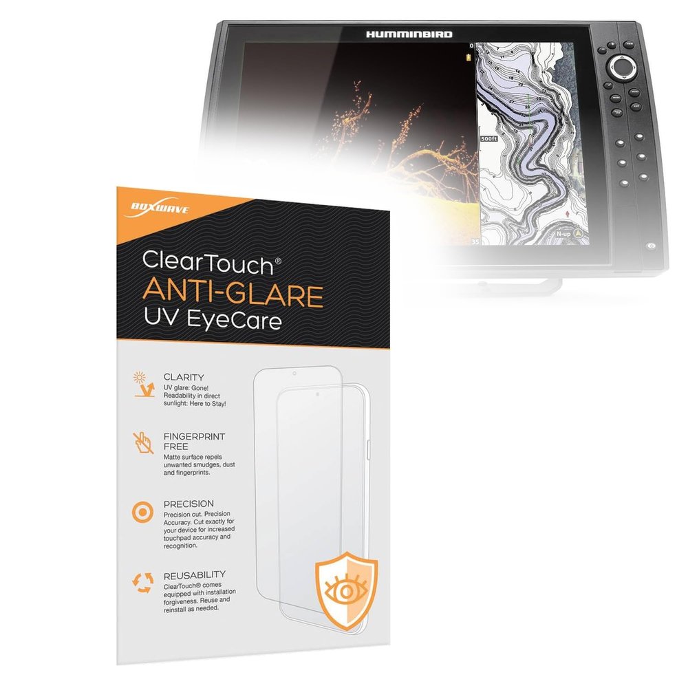 BoxWave Screen Protector Compatible with Humminbird Helix 15 Chirp MEGA DI+ GPS G4N CHO - ClearTouch Anti-Glare Anti-UV EyeCare (2-Pack), Filters Out Harmful Blue Light Reduce Fatigue