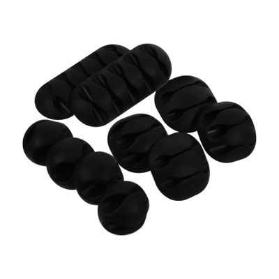 Angoily 10-Piece Desk Wire Management Kit Adhesive Plastic Cable Organizer Efficient Cord Holder for Mouse Charger and Appliance Cables