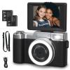 4K Digital Camera for Photography 64MP Vlogging Camera for YouTube with Flip Screen Point and Shoot Camera for Teens with Built-in LED Selfie Light Compact Camera for Beginners with Batteries view 1