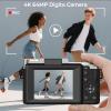 4K Digital Camera for Photography 64MP Vlogging Camera for YouTube with Flip Screen Point and Shoot Camera for Teens with Built-in LED Selfie Light Compact Camera for Beginners with Batteries view 2