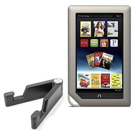 BoxWave Stand and Mount Compatible with Barnes & Noble Nook Tablet (7 in) - Desktop Aluminum SoloStand, Adjustable Hands-Free Portable with Rubber Feet - Jet Black