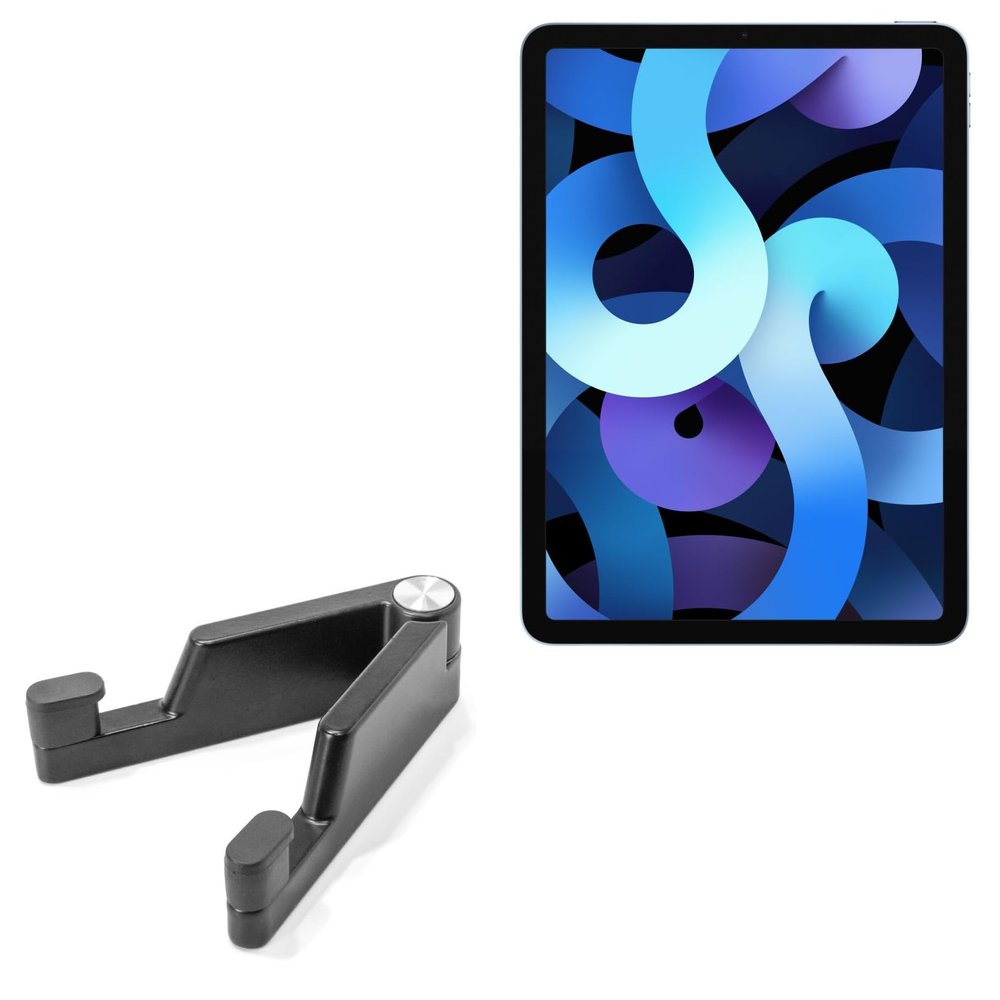 BoxWave Stand and Mount Compatible with Apple iPad Air (4th Gen 2020) - Desktop Aluminum SoloStand, Adjustable Hands-Free Portable with Rubber Feet - Jet Black