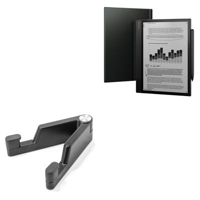 BoxWave Stand and Mount Compatible with Boox Note Air3 Tablet (10.3 in) - Desktop Aluminum SoloStand, Adjustable Hands-Free Portable with Rubber Feet - Jet Black
