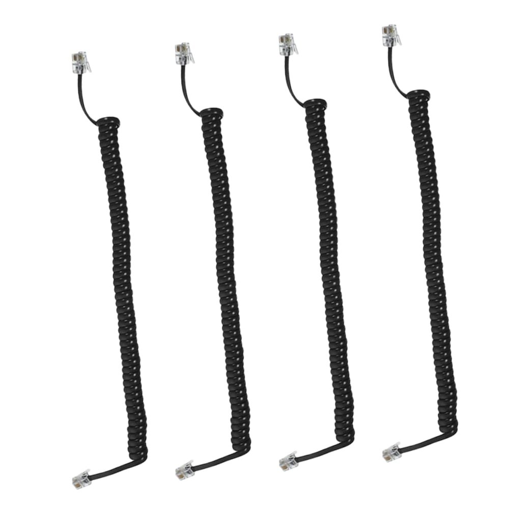 Angoily 4Pcs Stretchable Spiral Wire for Telephones Tangle Resistant Material Compatibility