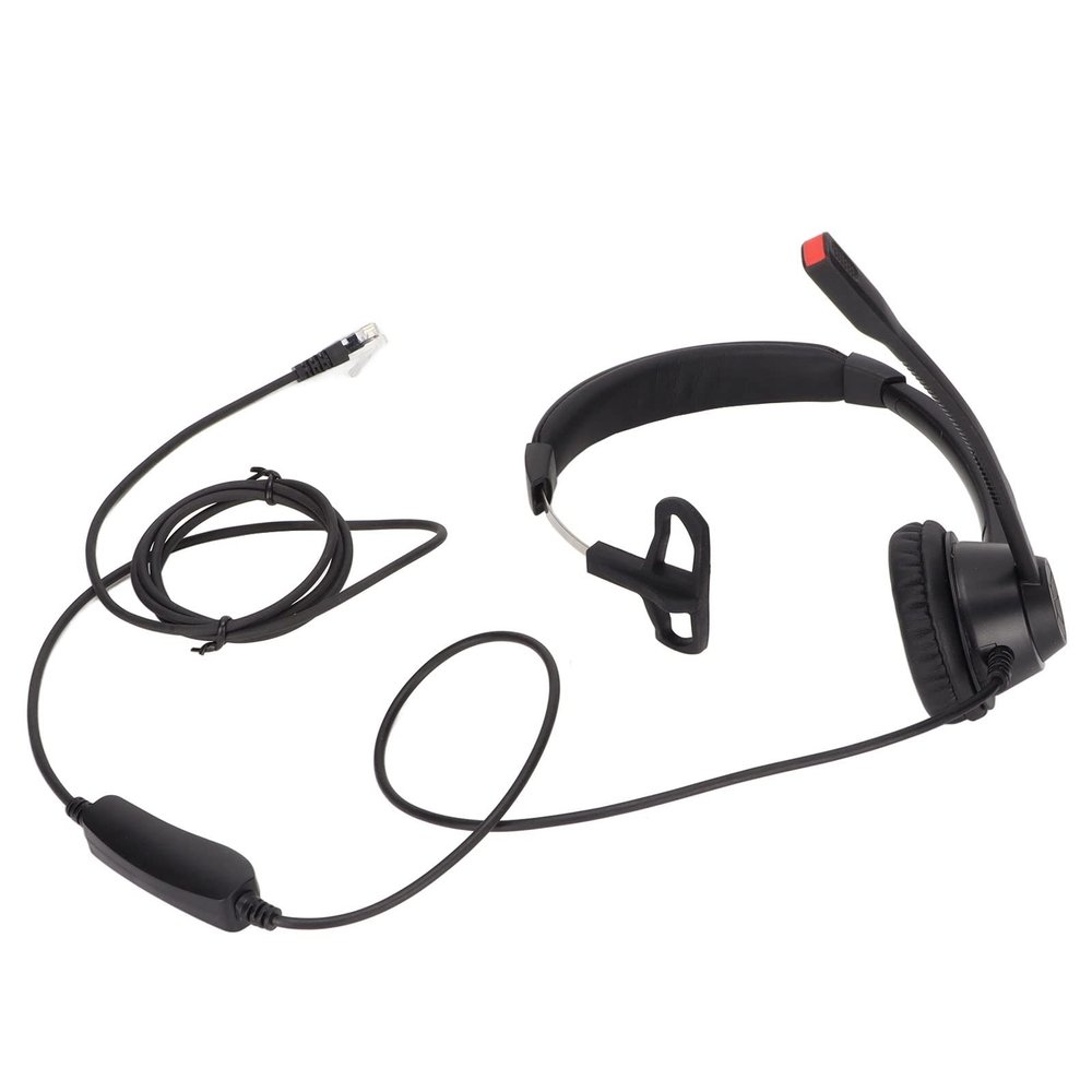 NUMNBE Telephone Headset - HD Noise Reduction Microphone Mute for Clear Conversations in Call Center (Black)