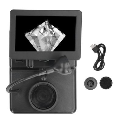Diamond Waist Code Microscope High Magnification 1000X Digital Microscope with 4.3 Inch LCD Screen for Jewelry Inspection and Skin Surface Analysis ABS Material