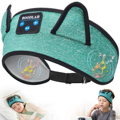 Boodlab Kids Bluetooth Headband Headphones - Wireless & Wired 3.5mm Jack, Thin Speakers, Adjustable Comfort Fit, Perfect for Toddlers & Children - Home, School & Travel Essentials