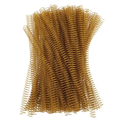 100Pcs 14.3mm Iron Spiral Binding Coils, 48 Teeth 4:1 Pitch, 115 Sheet Capacity for A4 Paper, 360 Degree Rotatable, Easy to Cut and Bind (Gold)