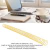 100Pcs 14.3mm Iron Spiral Binding Coils, 48 Teeth 4:1 Pitch, 115 Sheet Capacity for A4 Paper, 360 Degree Rotatable, Easy to Cut and Bind (Gold) view 2