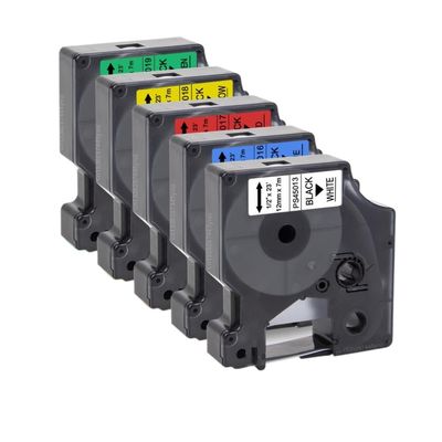 10pcs 5pcs 45013 Black On White Compatible D1 Tape 45010 45018 45021 Works with LabelManager 160 280 260D Label Printing Machine(5Mixed Colors)