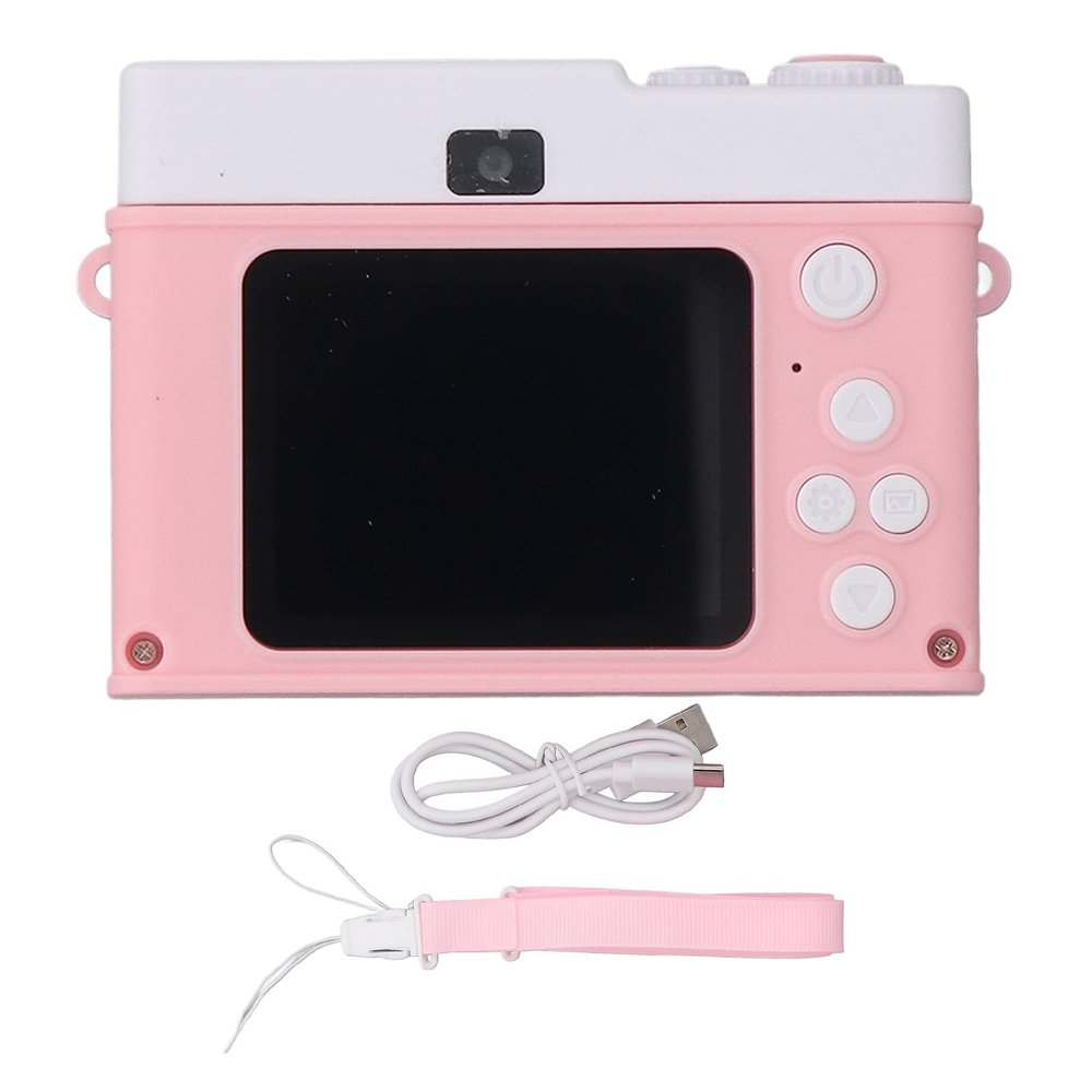 1080P 48MP Digital Camera with 8X Zoom, Anti Shake, MP3 Player, Games, Fill Light, 2.0 Inch TFT Screen for Travel and Everyday Use (Rosy)