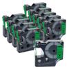 10PK 45013 Label Tape Compatible with D1 Label Makers Works with 45013 Models 12mm Width(Black on Green) view 1