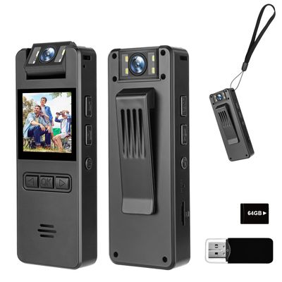 64GB Mini Body Cam,1080P Video Camera with 180 Rotating Lens,120 Wide Angle,Audio and Video Recording, Portable Compact Personal Camera Personal Civilians, Police Law Enforcement