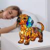 Dog Lamp Cute Resin Puppy Night Light, Soft Glow Pet Lamp Decor | Warm Light Bedside Table Lamp, Dog-Themed Room Lighting for Dorm, Kids Room, Teen Bedroom, and Everyday Cozy Night Ambience view 2