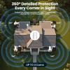 FOSSENXE Solar Security Cameras Wireless Outdoor, 4 Cam-Kit, Solar-Powered, 2K Cameras for Home Security System, 360 Pan & Tilt, Color Night Vision, Motion Detection, 64GB Memory Card, No Monthly Fee view 4