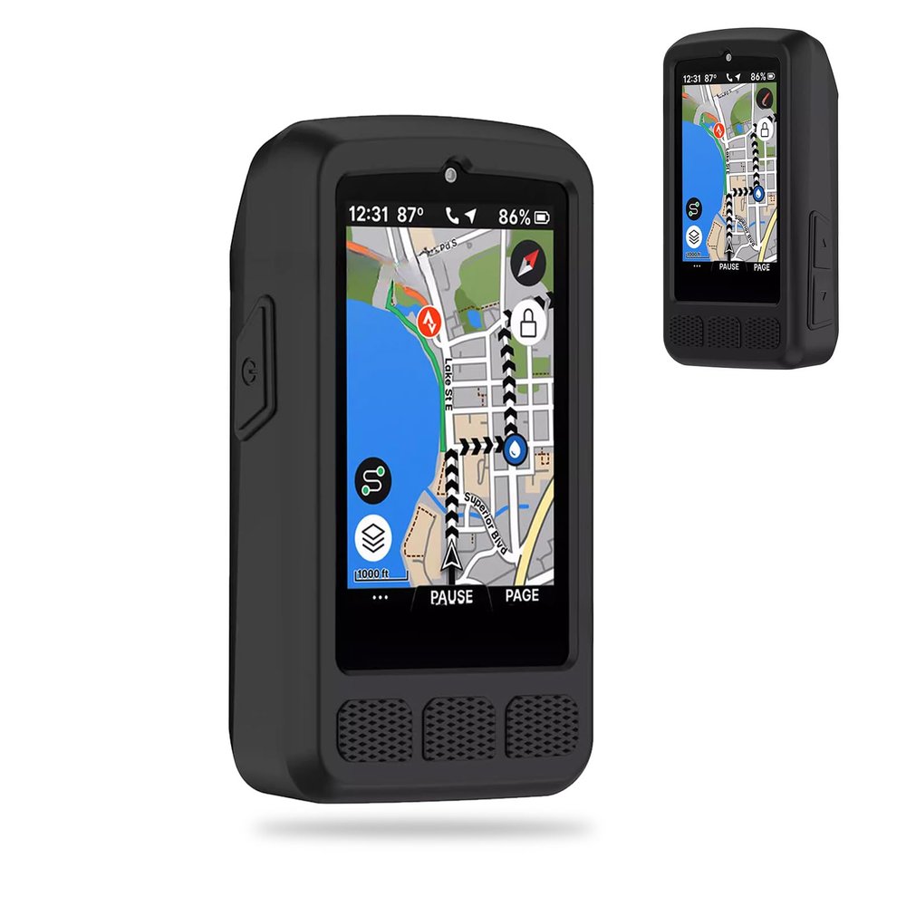 Case for Wahoo ELEMNT ROAM V3 GPS Cycling Computer, KONXISA Soft Silicone Cover, Protective Waterproof for Cycling Navigation Device Accessories, Scratch Resistant Cover, Dust Resistant Case,Black