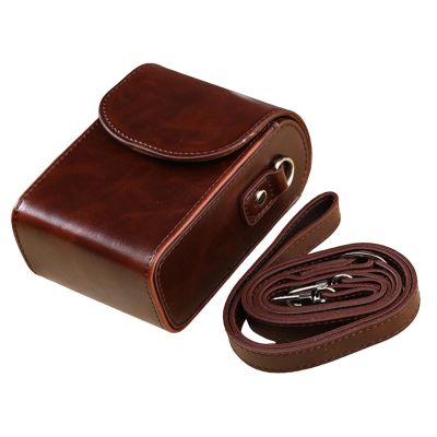 AsrMyjcx Camera Bag Camera Case, Profession with Shoulder Strap Shockproof Simple Lightweight Small Premium Case Crossbody, Coffee