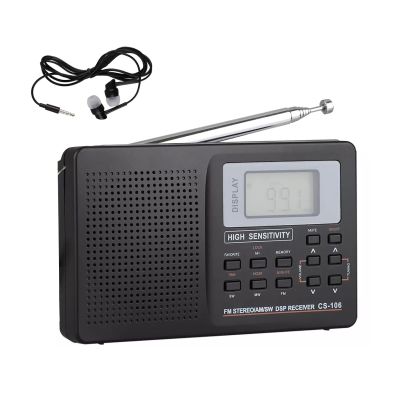 LCD Digital Screen Display Rechargeable Pocket FM/AM/SW/MW/TV Radio