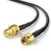 Yuslao WiFi Antenna Extension Cable 3ft RP-SMA Male to RP-SMA Female RG174 Coaxial Cable (2-Pack) for Desktop PC Wireless Mini PCI Express PCIE Network Card WiFi Router USB Adapter IP Security Camera view 2