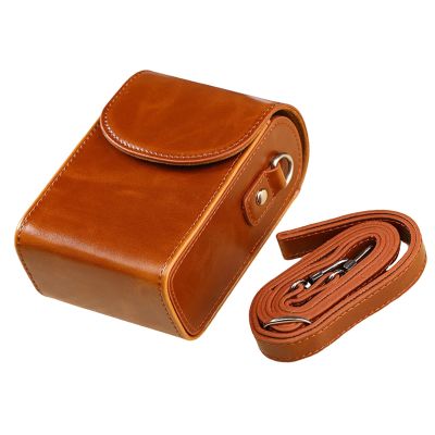BaotyJie Camera Sling Bag Camera Case, Practical Small PU Leather Lightweight Waterproof Profession Carrying Crossbody Case, Brown