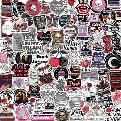 100 PCS Dark Romance Stickers for Kindle Holographic Book Stickers Spicy Reading Sticker Burn Vinyl Decals for Laptop Bookish Gifts for Adults