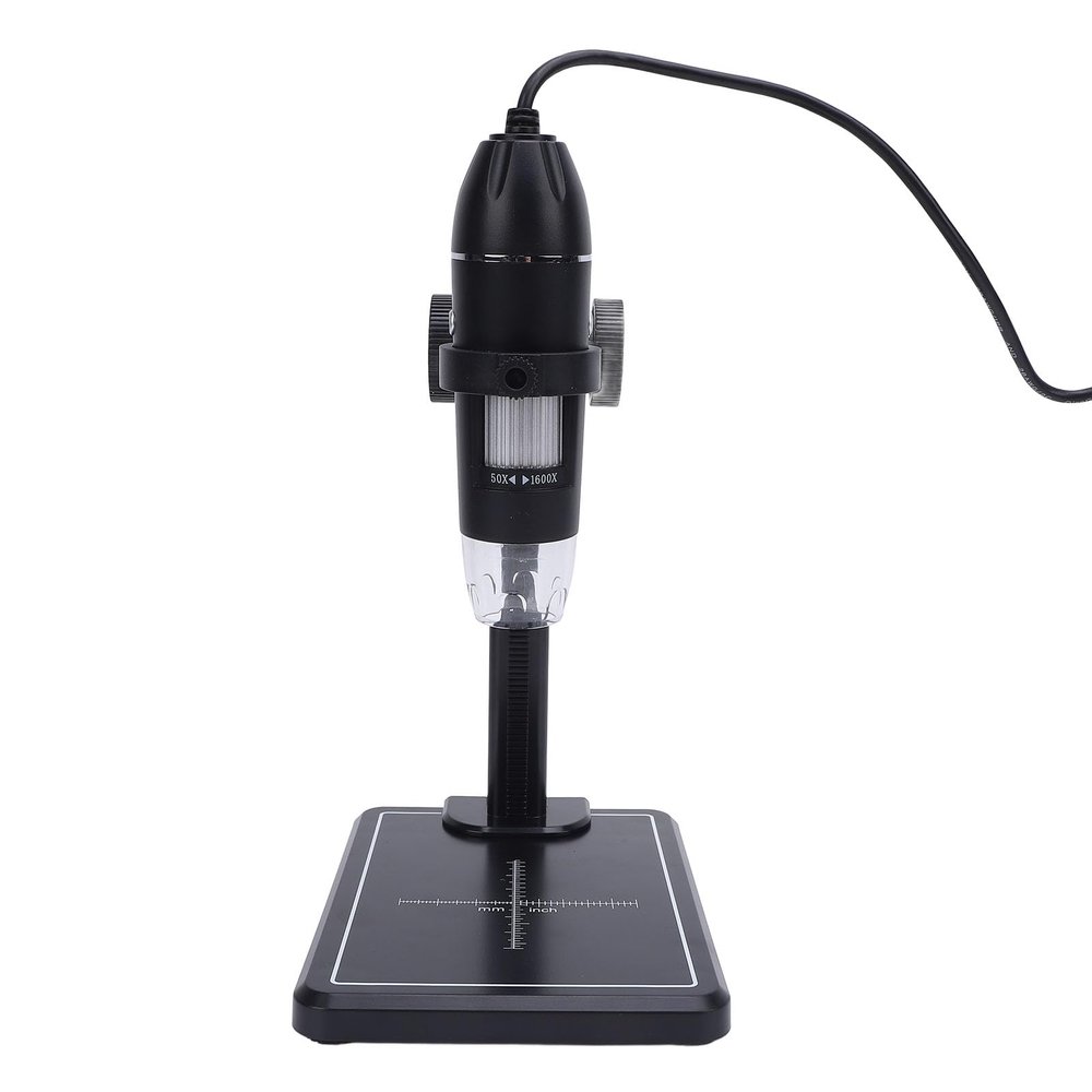 LAISANIM Digital Microscope 1600X with USB Camera - Portable Design, 8 LED Lights, Stable Stand for Gemstone Inspection and PCB Repair