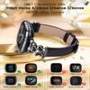 Leather Bands Compatible with Fitbit Versa 4/Fitbit Versa 3 /Fitbit Sense/Sense 2 Bands for Women, Bling Slim Leather Strap with Designer Three Hearts Design Buckle Strap for Fitbit Versa 4 Band (Black/Black) view 4