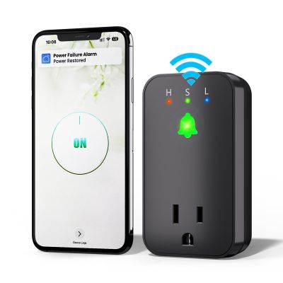 Power Failure Alarm WiFi, Smart Power Outage Alarm with App Notifications, Mini Size Freezer Alert with Loud 110dB & LED Indicator & Voltage Detection, Home Power Monitor for GFCI Trips, Sump Pump