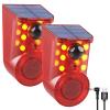 ChunHee Solar Outdoor Motion Sensor Alarm 3 Working Mode Motion Activated Alarm 120dB Loud Sound Noise Maker IP65 Waterproof Motion Detector with Strobe Light for Yard Farm Garden (2PC) view 1