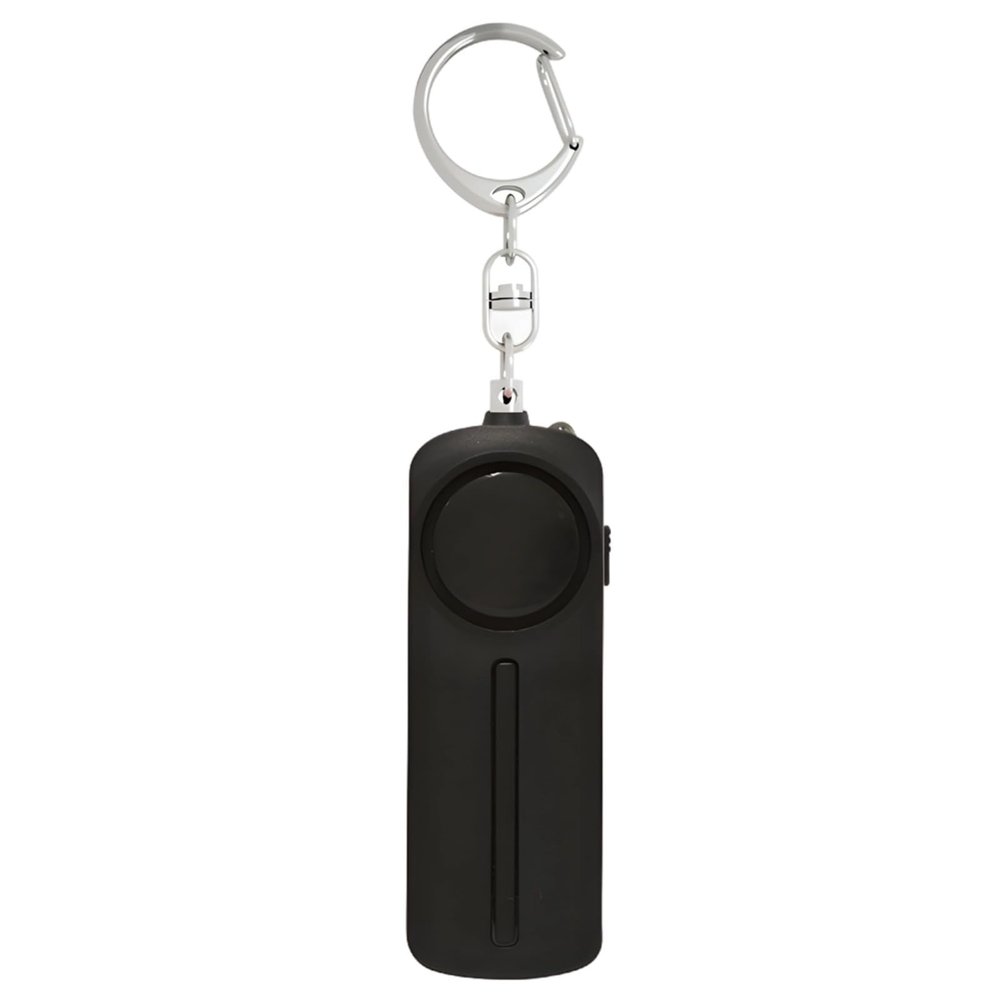 130 Db Personal Safety Alarm With Led Light, Abs, Portable Keychain Design, Ideal For Black Emergency Situations